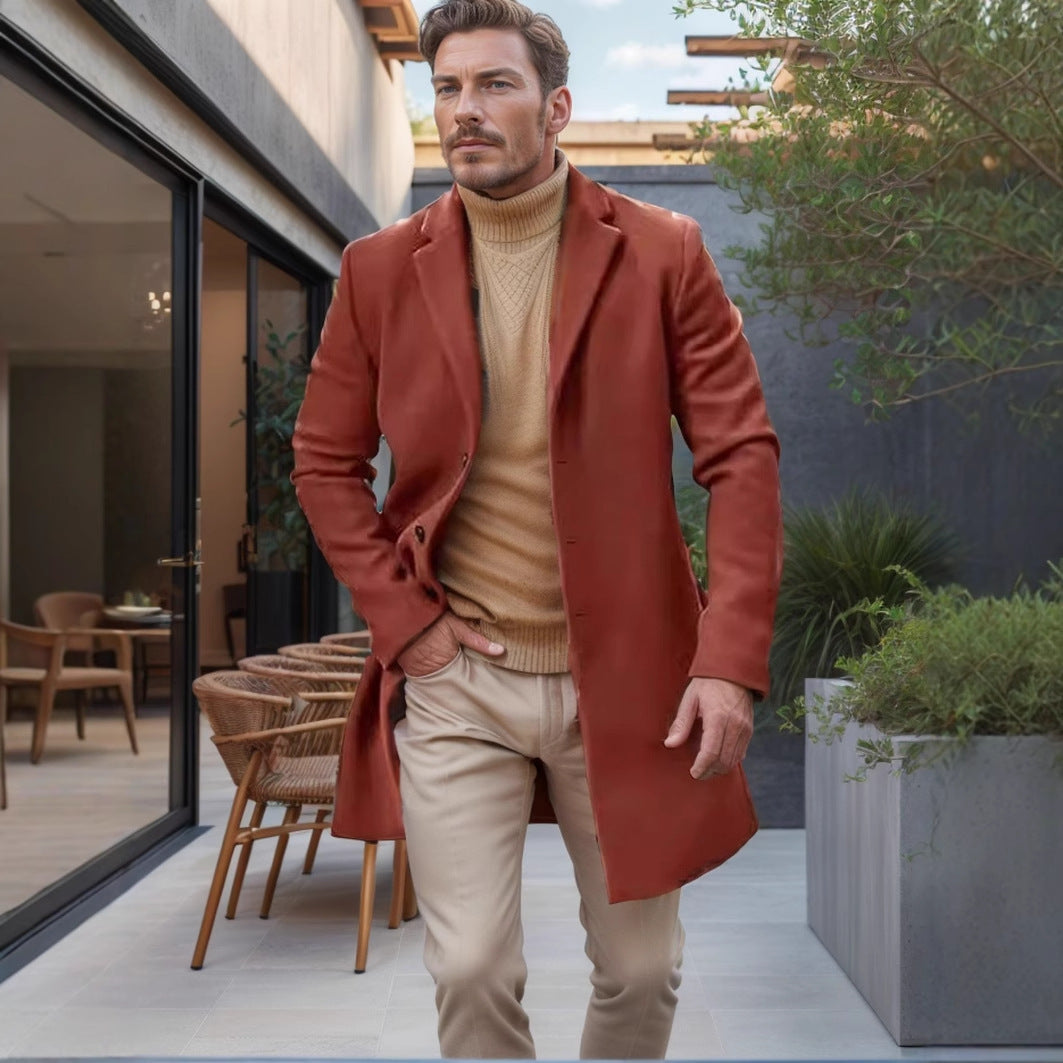 Men's elegant tailored transitional coat Ivyshape