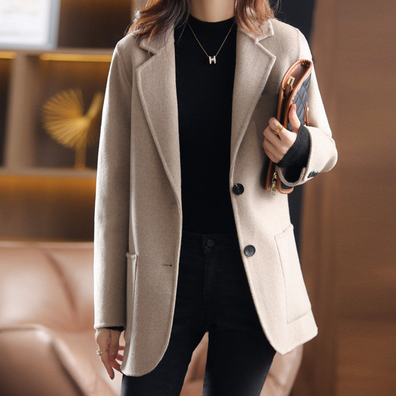 Ivyshape | Thick Warm Tweed Blazer for Women