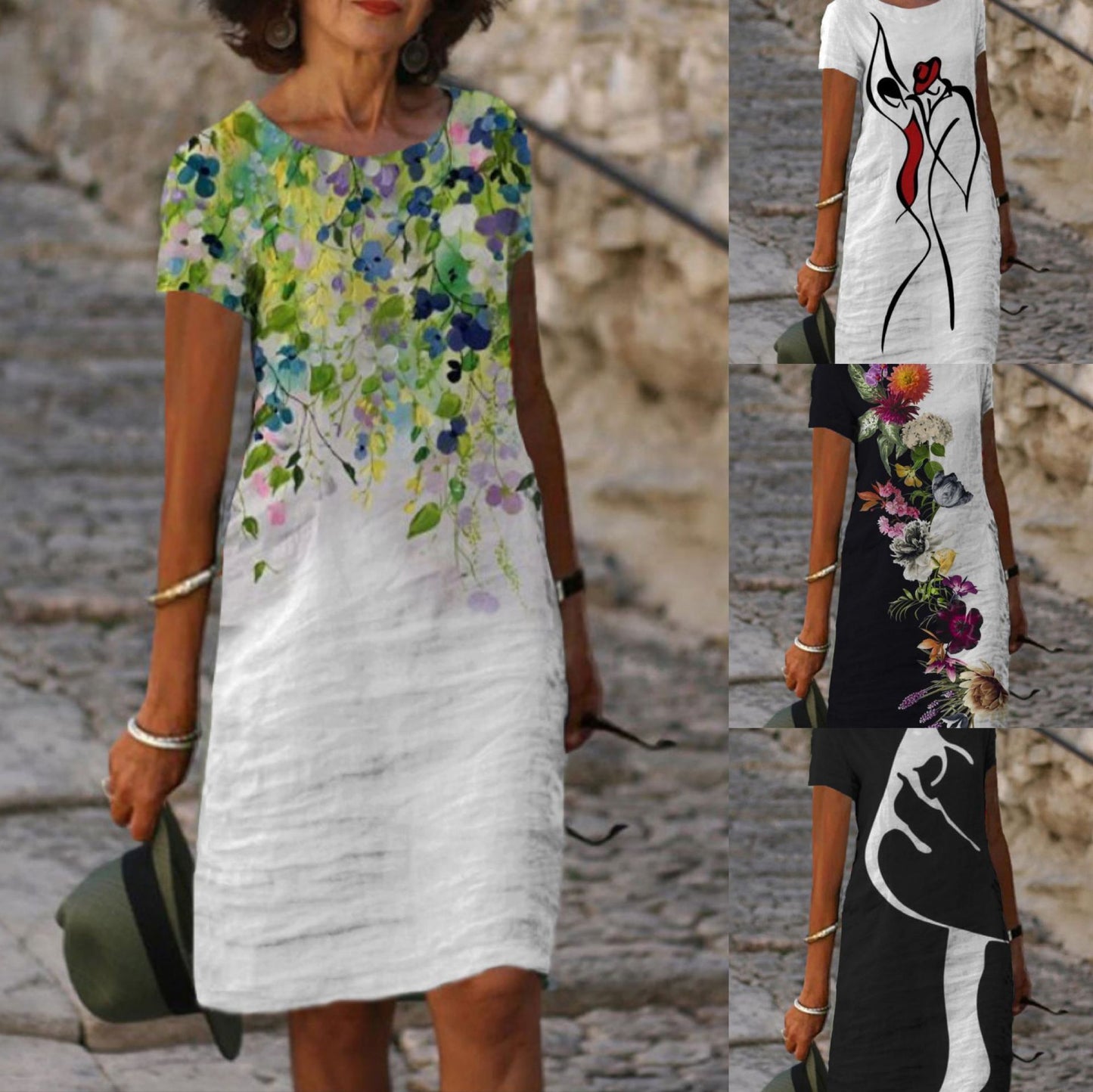 Women Artistic Graphic Midi Dress Ivyshape