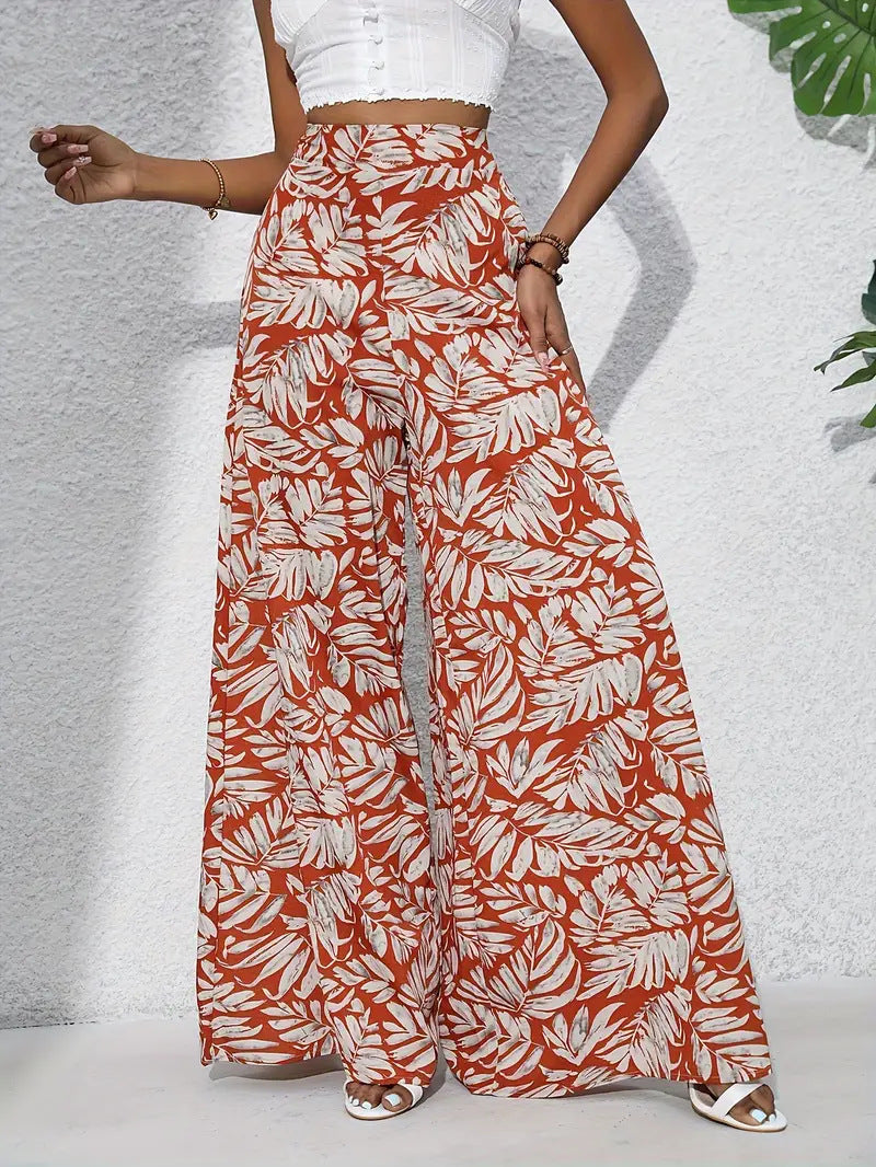 Women's maxi skirt with tropical leaf pattern Ivyshape