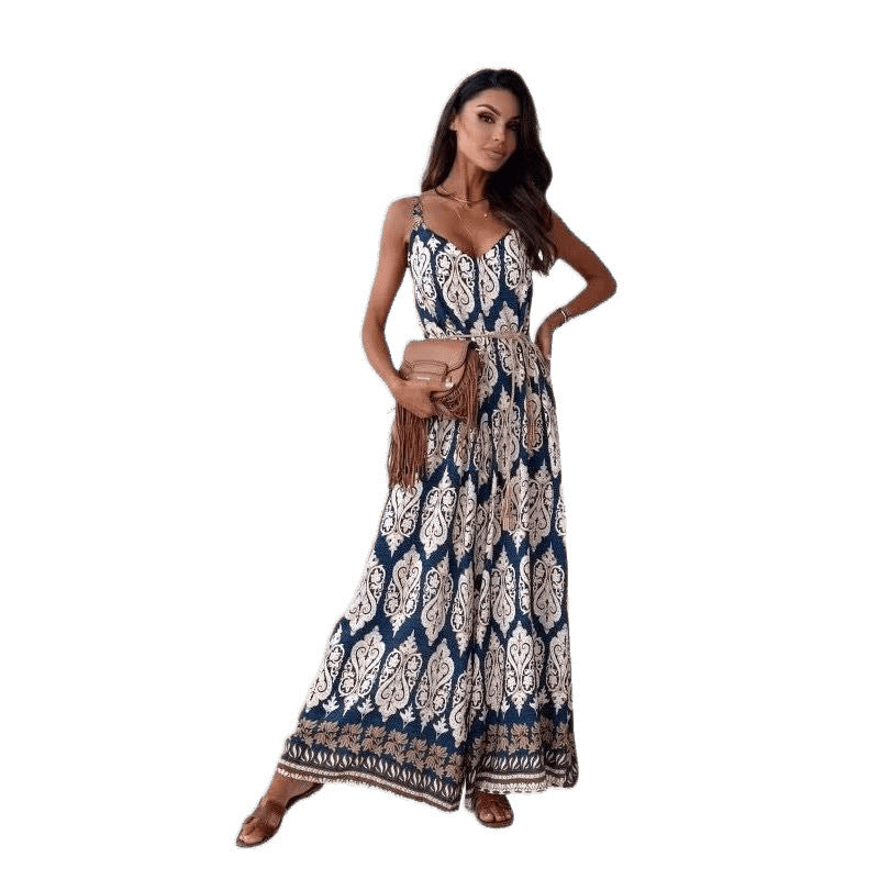 Women Bohemian Wide-leg Bodysuit Ivyshape