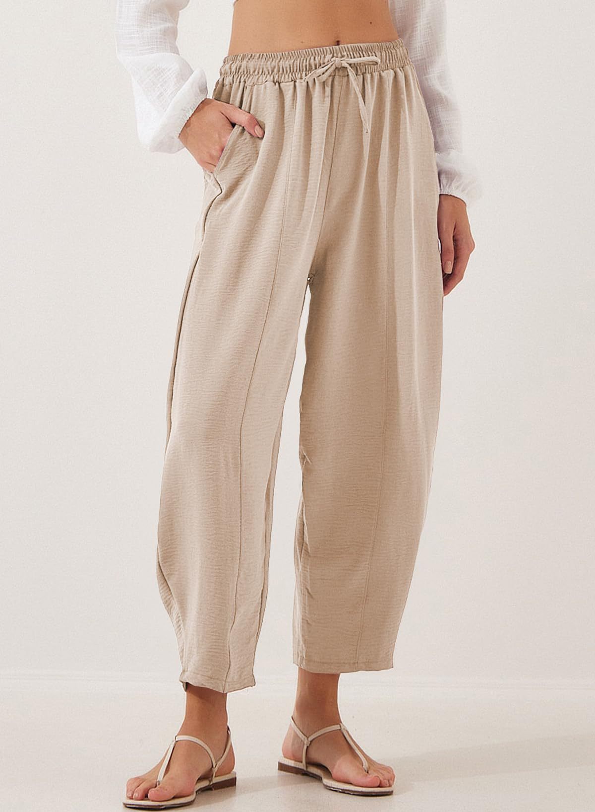 Women's Loose Fit Light Trousers Ivyshape