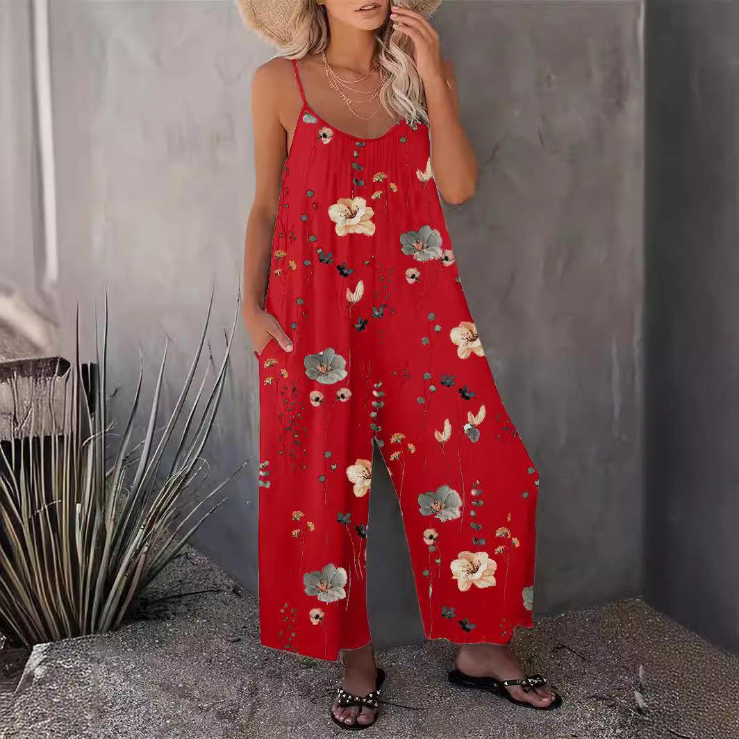 IvyShape | Hot-Selling Printed Sleeveless Jumpsuit