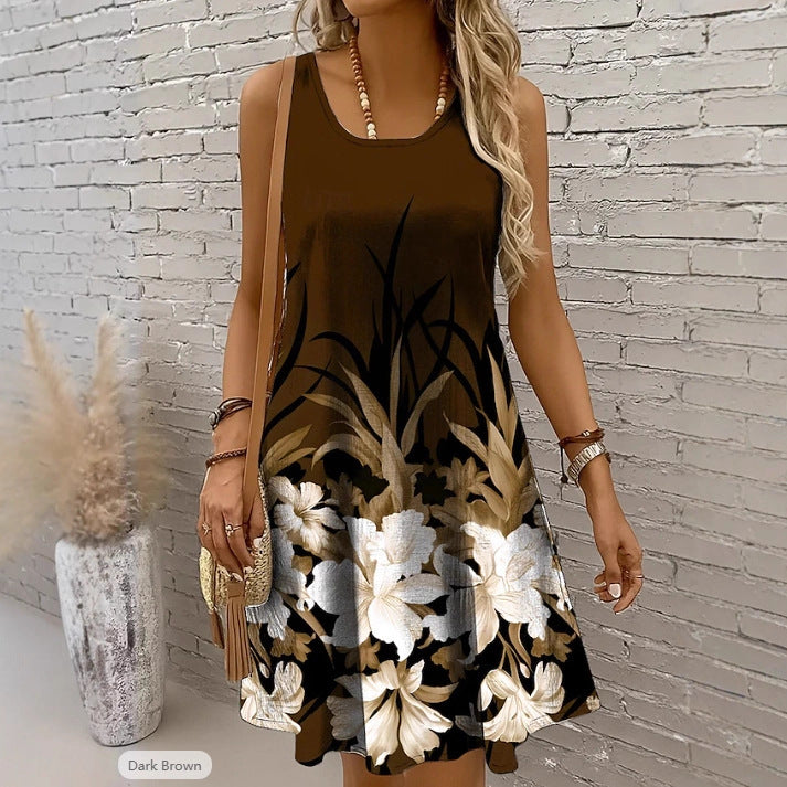 Women's summer dress with floral print Ivyshape