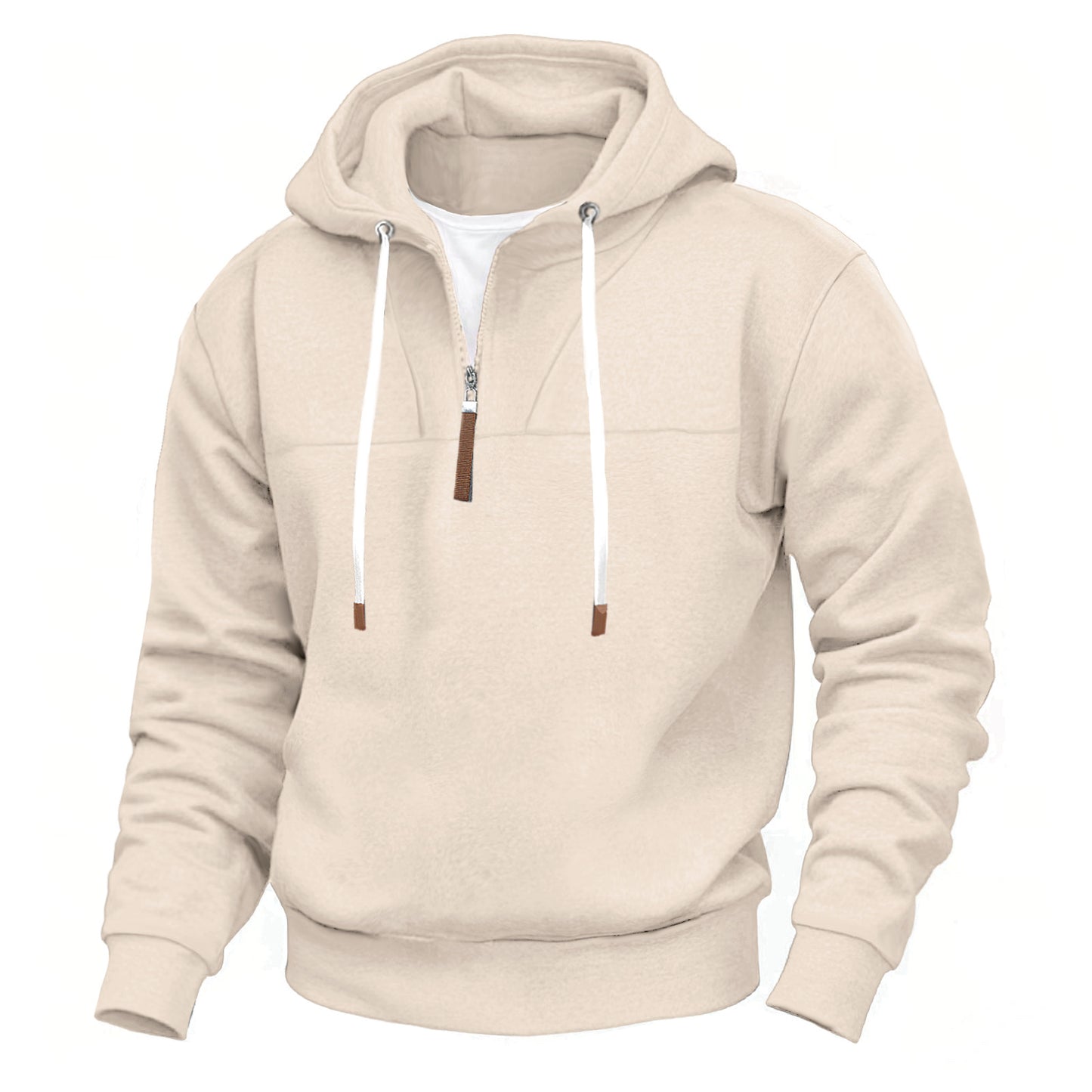 Men's hooded sweatshirt with half zipper and high-quality materials Ivyshape