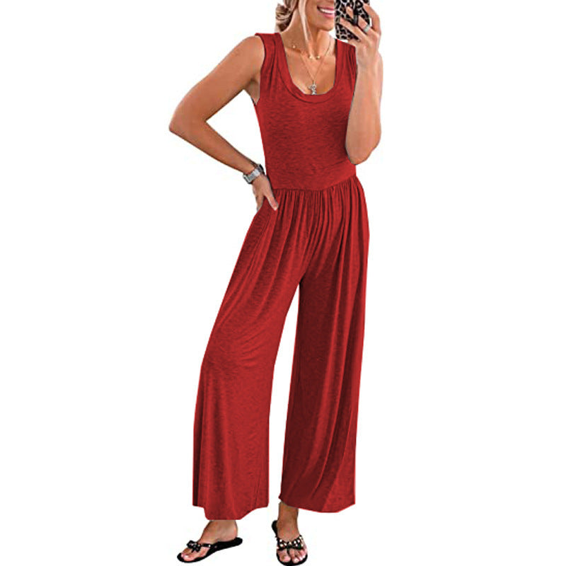 Women's Loose-Fitting Jersey Jumpsuit Ivyshape