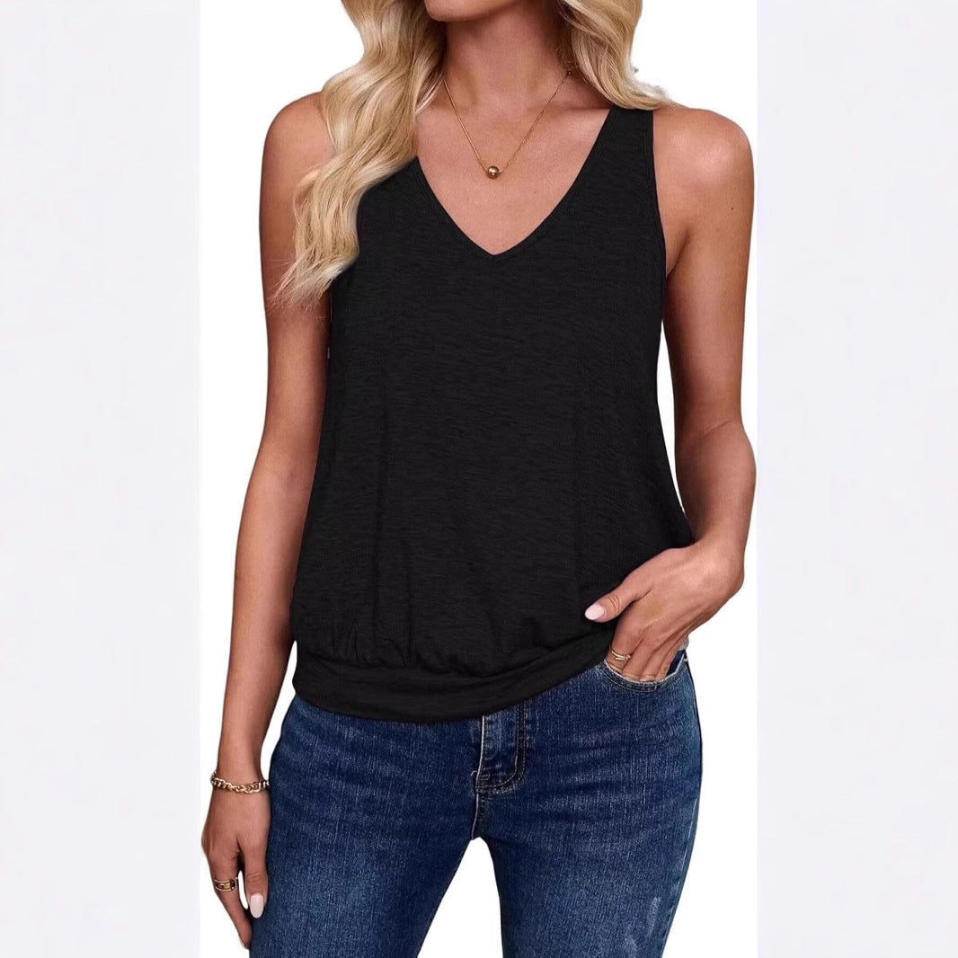Women Leisure V-Neck Tank Top Ivyshape