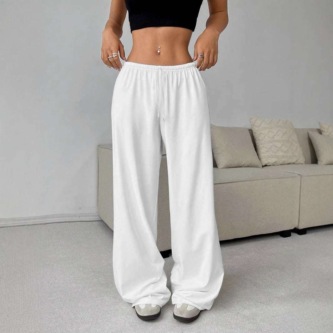 Women's Loose-Fitting Fabric Trousers with Elastic Waistband and Comfortable Cut Ivyshape