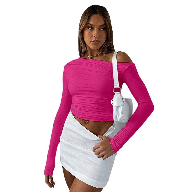 Women's asymmetrical long sleeve top Ivyshape