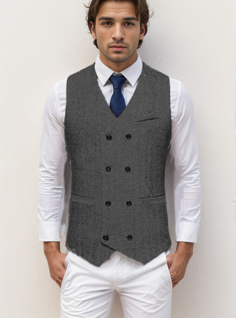 Men's tailored vest in houndstooth pattern Ivyshape