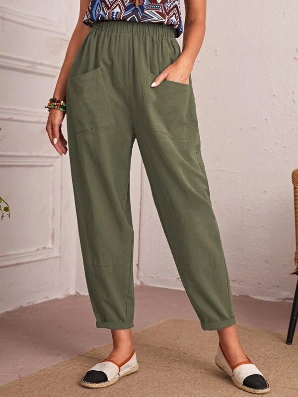 Women Relaxed Fit Cargo Pants with Pockets Ivyshape