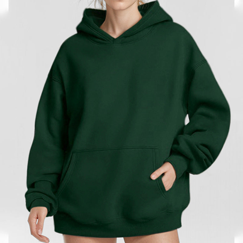 Women Loose Hoodie made of Soft Fleece with Kangaroo Pocket Ivyshape