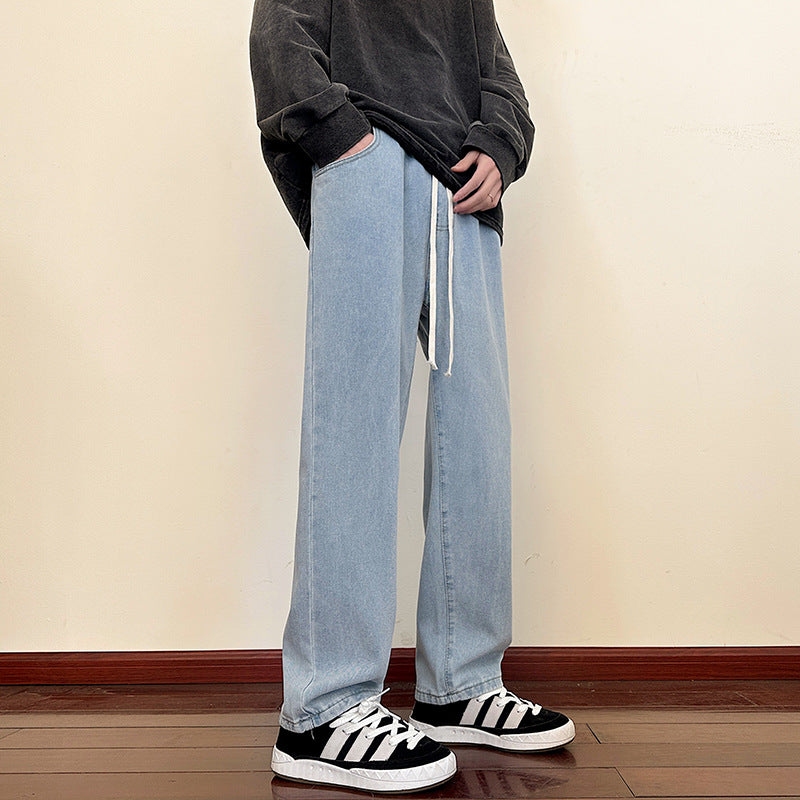 Men's loose cargo jeans with elastic waistband and practical pockets Ivyshape