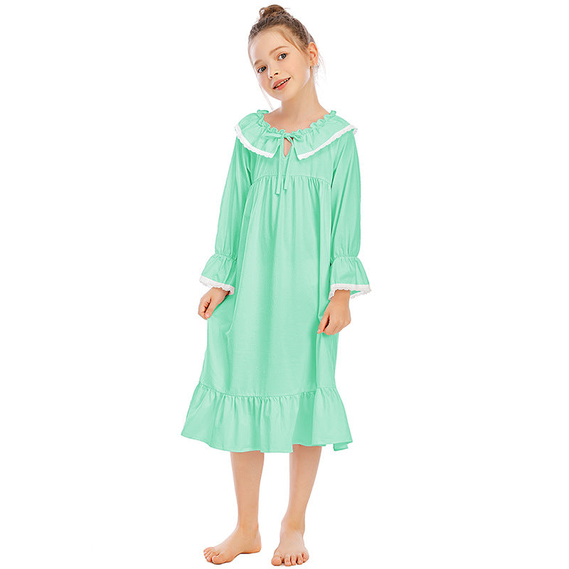 Ladies nightgown with ruffle details and soft, breathable fabric Ivyshape