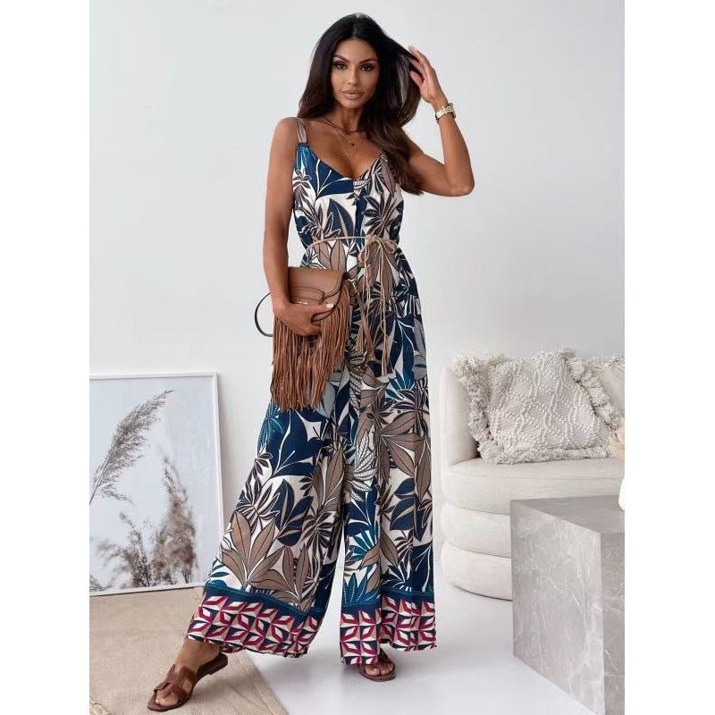 Women Bohemian Wide-leg Bodysuit Ivyshape