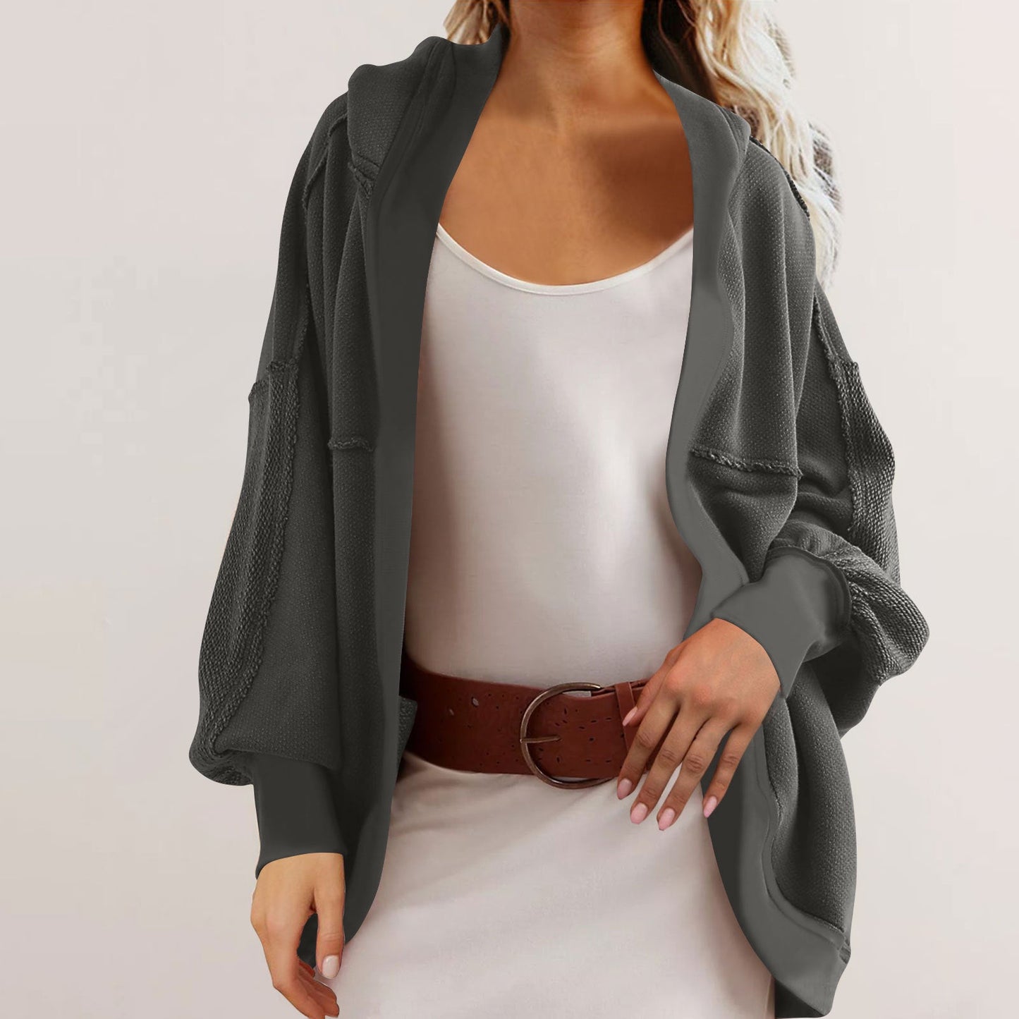 Ivyshape | Casual Compound Open Front Coat