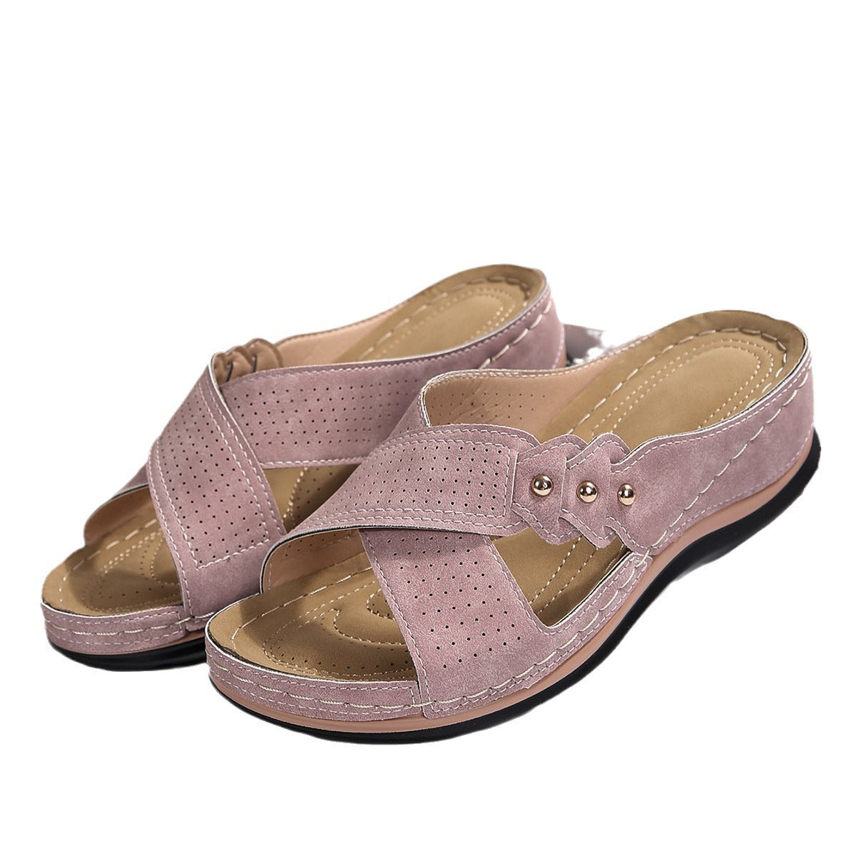 Women Fantastic Comfort Sandals with Breathable Inserts and Fashionable Cut Ivyshape