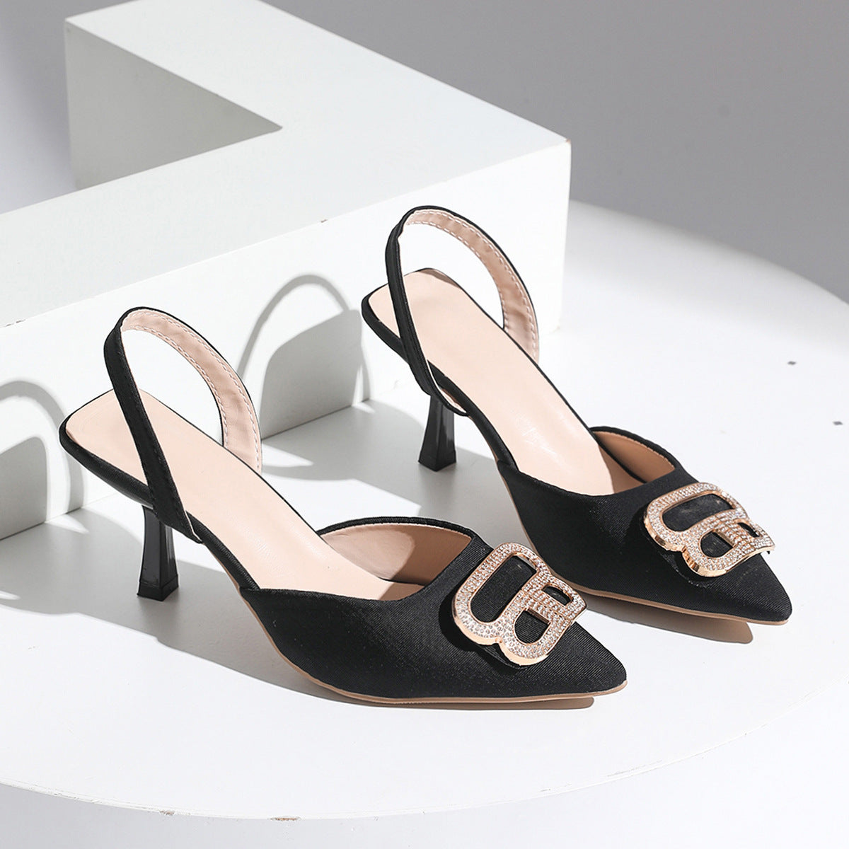 Women's Elegant Slingback Pumps with Stylish Buckle and Comfortable Heel Ivyshape