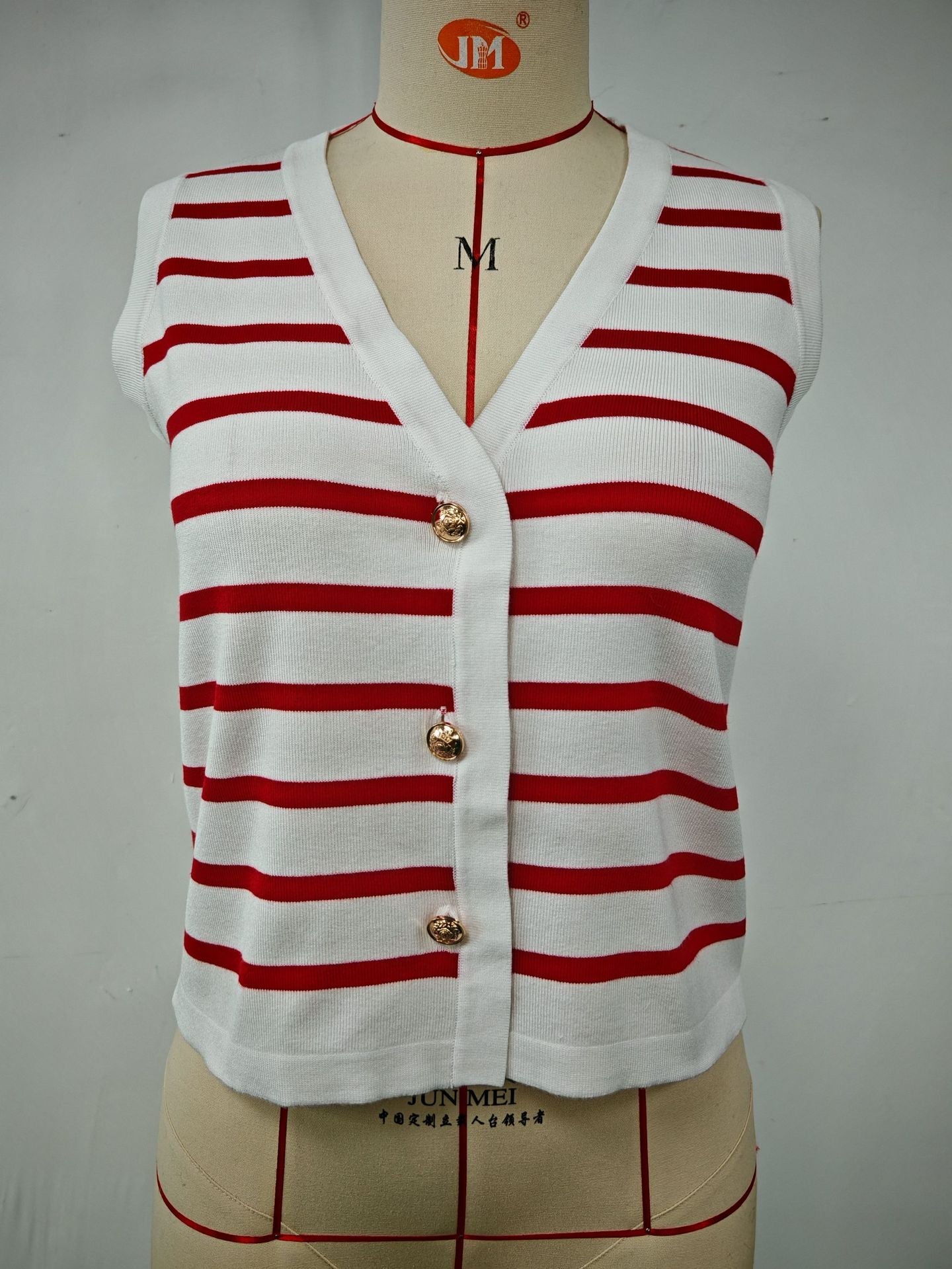 IvyShape | Casual Striped Knitted Vest Top