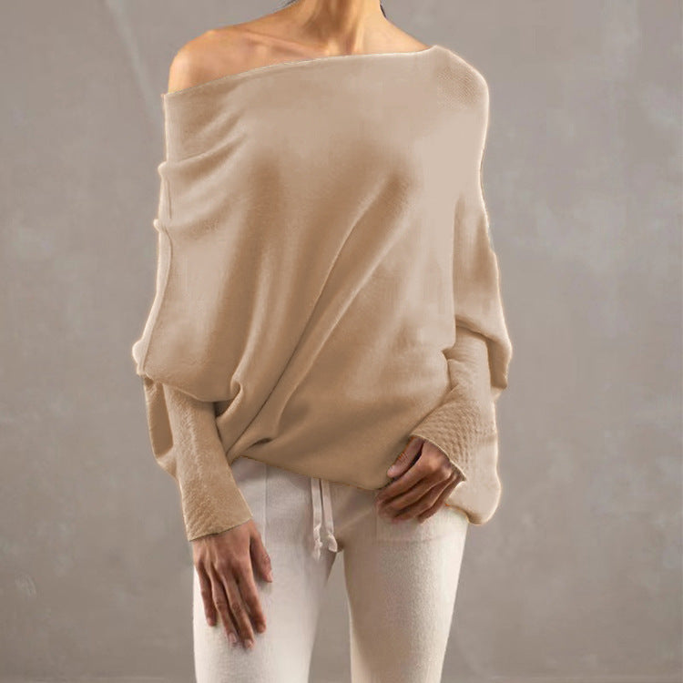 IvyShape | Off-Shoulder Batwing Sleeve Sweater