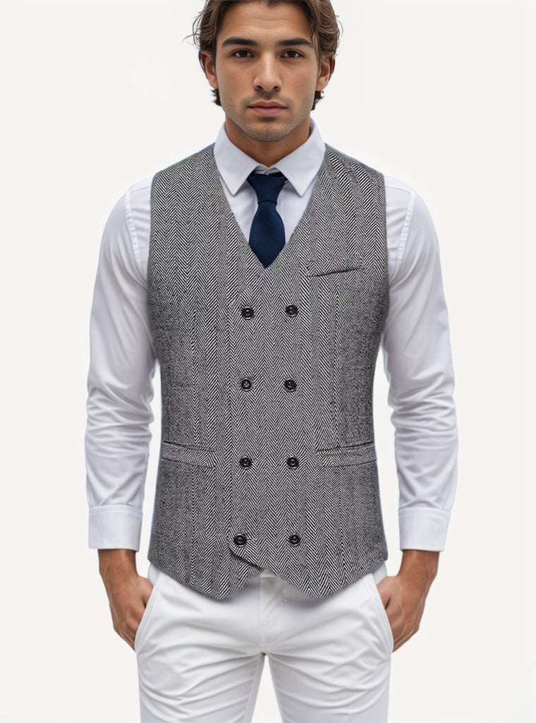 Men's tailored vest in houndstooth pattern Ivyshape
