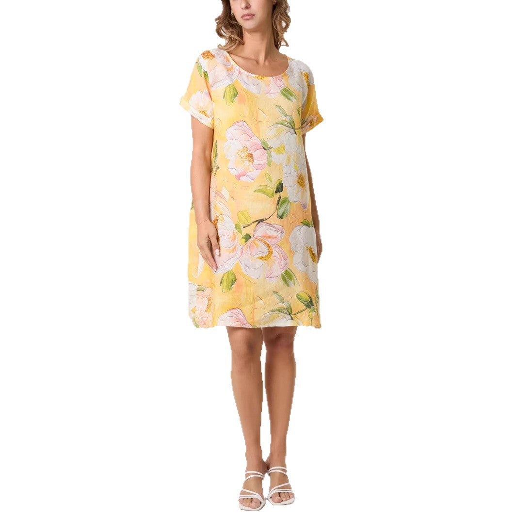 Women Floral Short Sleeve Shift Dress Ivyshape