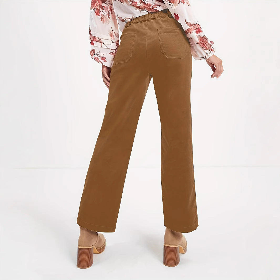 Ladies High-Waisted Pleated Trousers Ivyshape