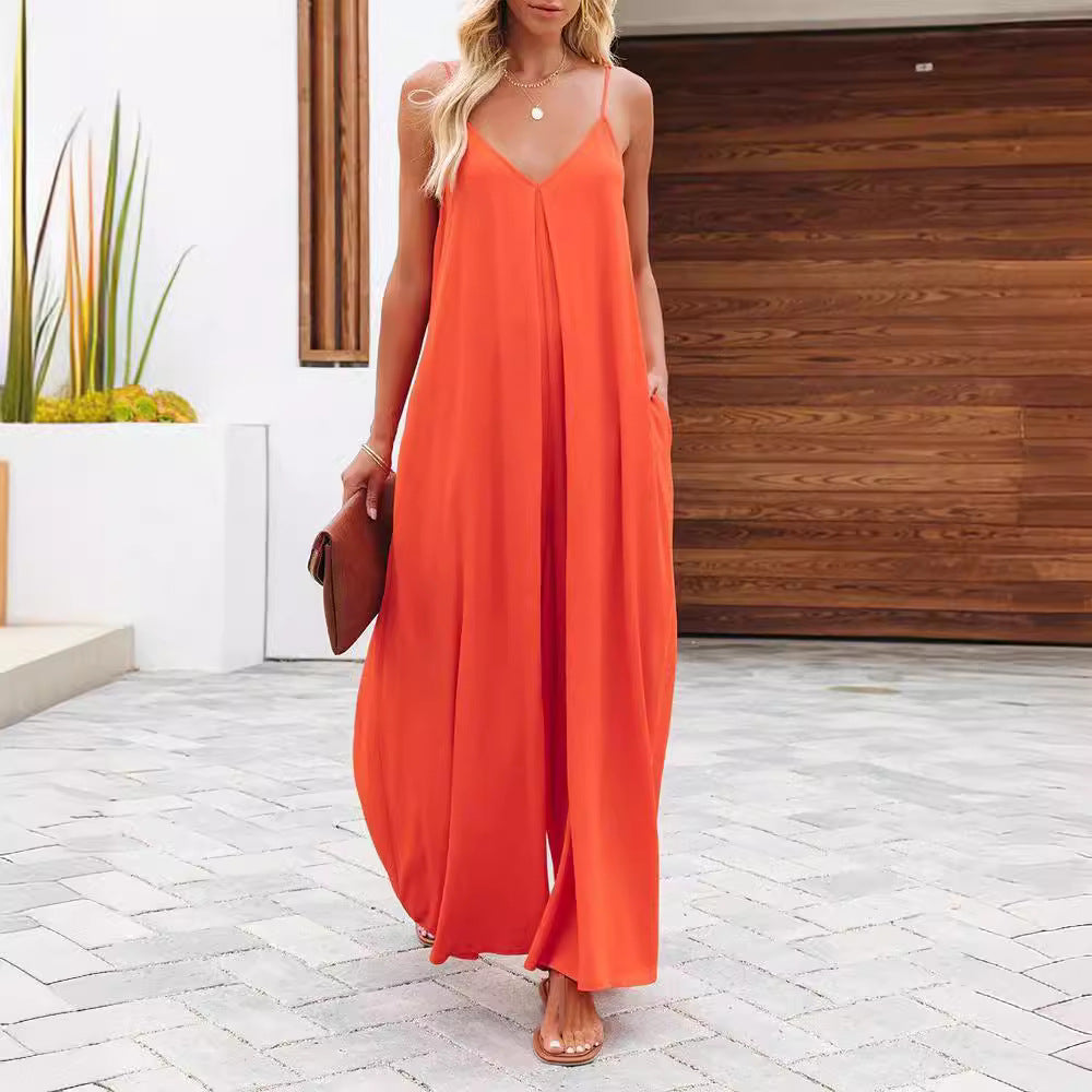 Ladies max dress with v-neck and flowy cut Ivyshape