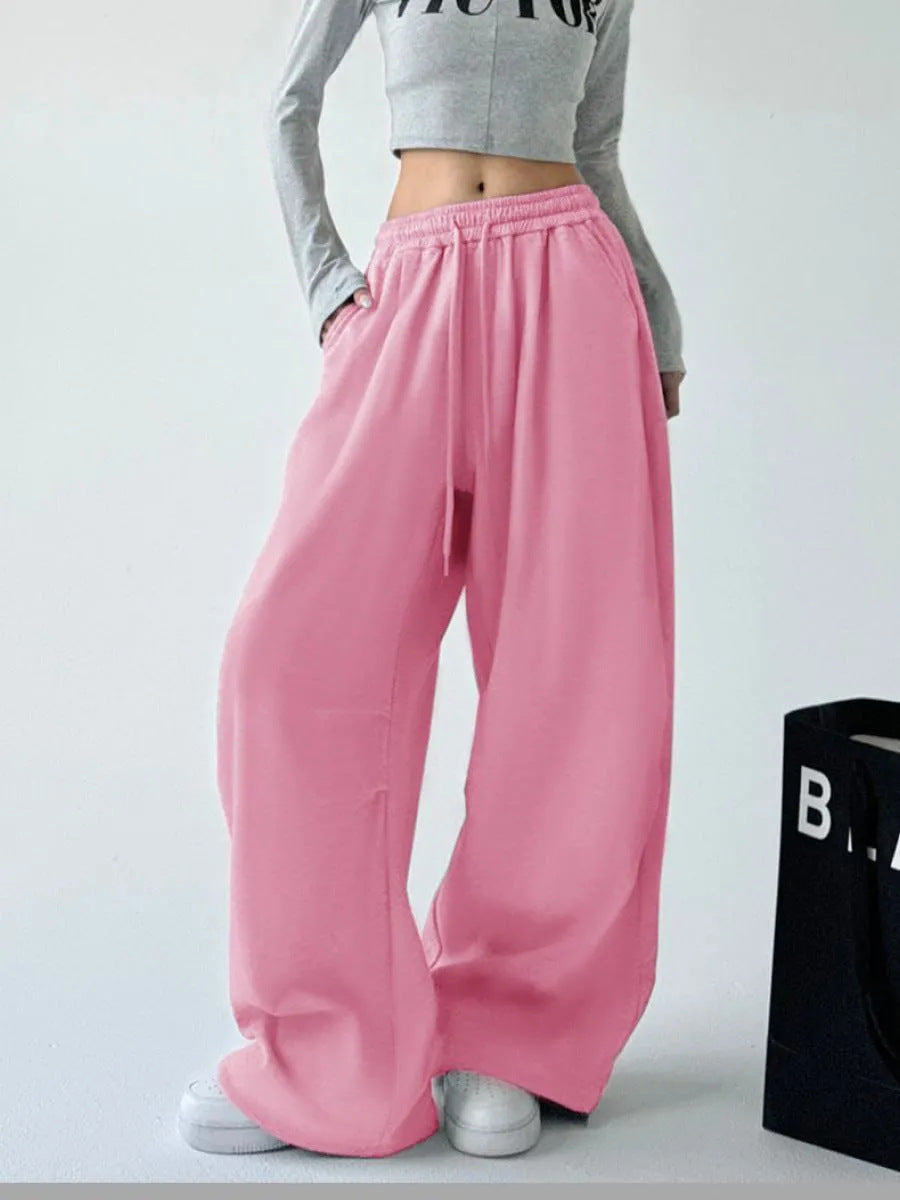 Women's casual joggers with a wide cut and elastic waistband Ivyshape