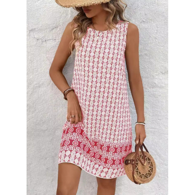 Women Sleeveless Casual Shift Dress Ivyshape