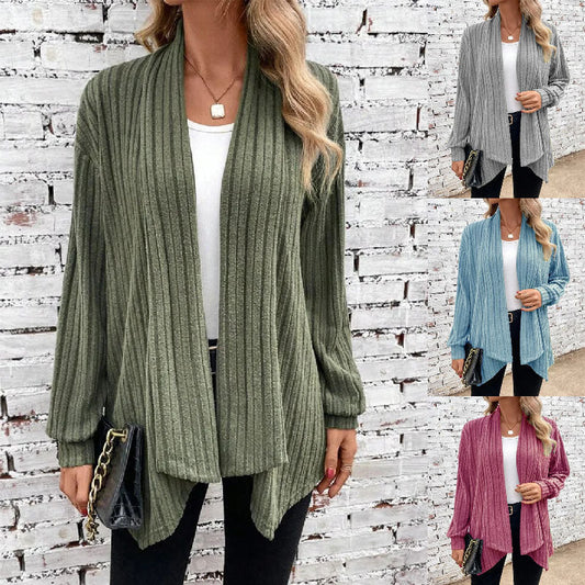 IvyShape | Trendy New Solid Color Loose Cardigan Jacket