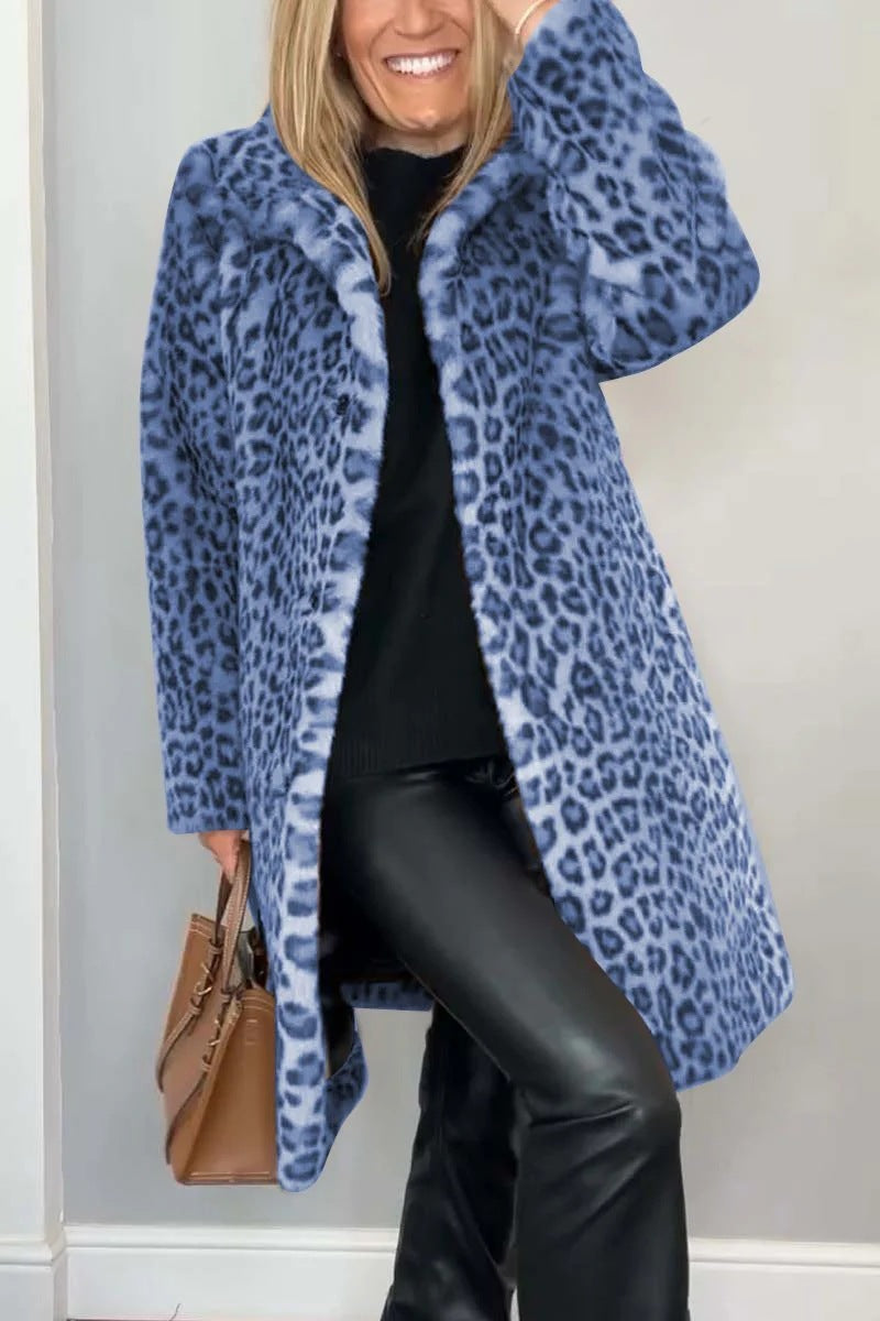 IvyShape | Leopard print plush coat