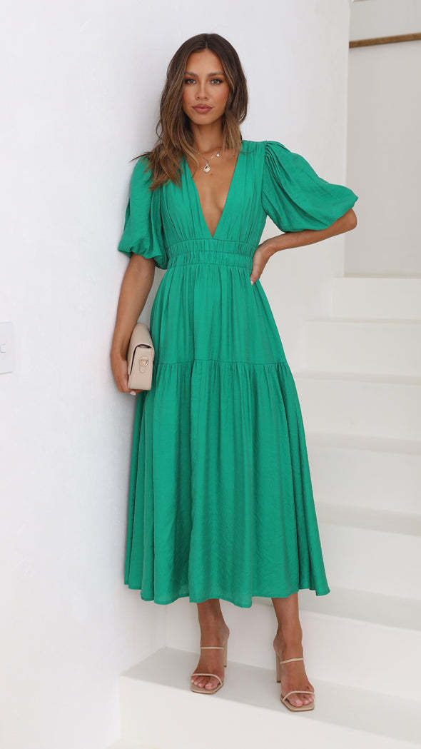 IvyShape | Waist-Cinched Mid-Length Dress