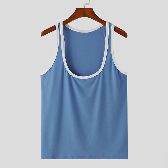 Men's Breathable Fitness Tank Top with Wide Straps and Flat Hem Ivyshape