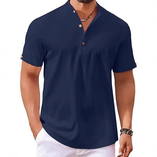 Men's Short Sleeve Button Shirt Polo Shirt Ivyshape