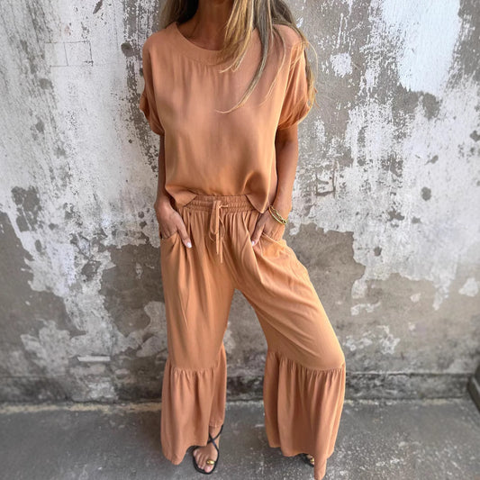 Women Elegant and airy summer set with wide cut and elastic Ivyshape