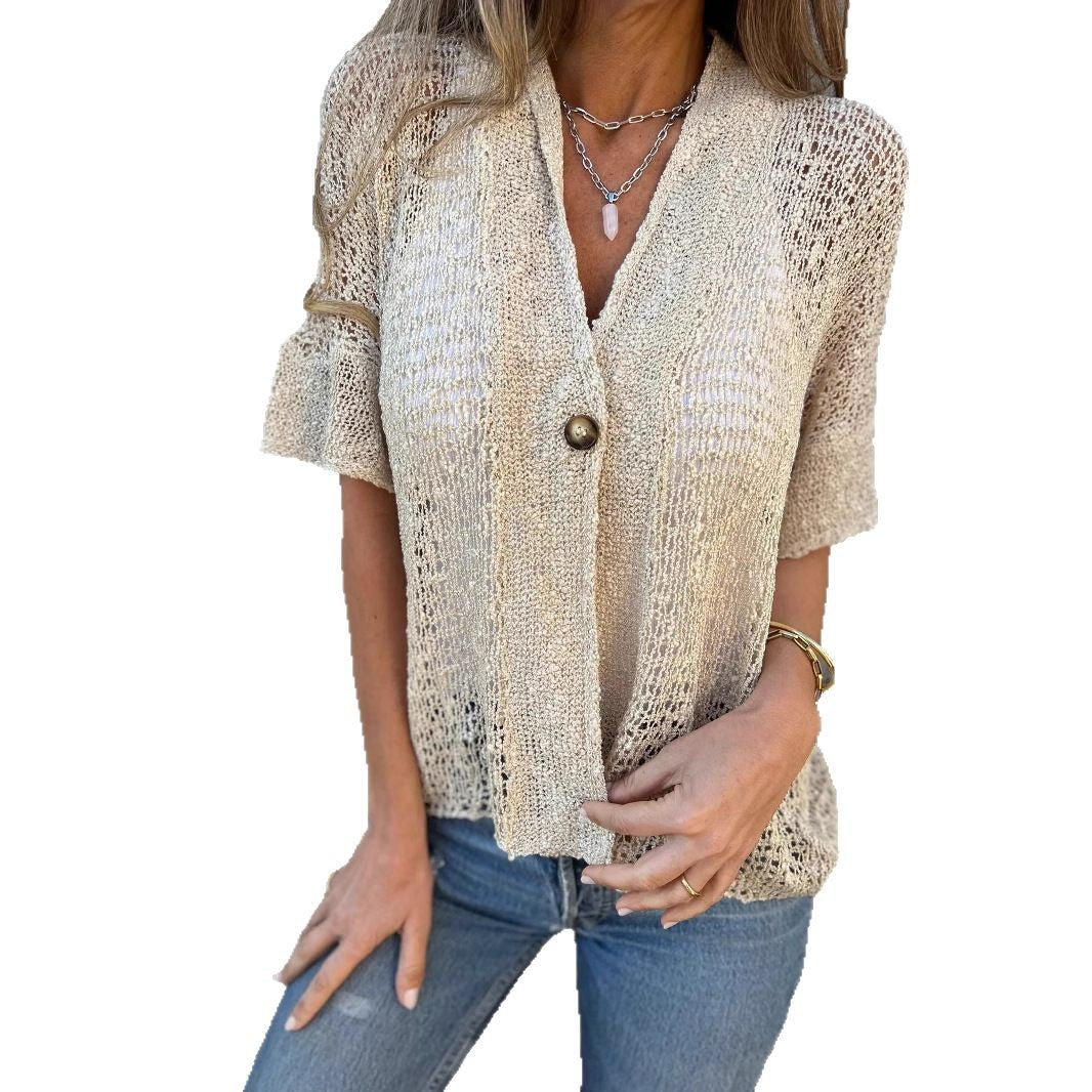 Women's casual knit blouse Ivyshape