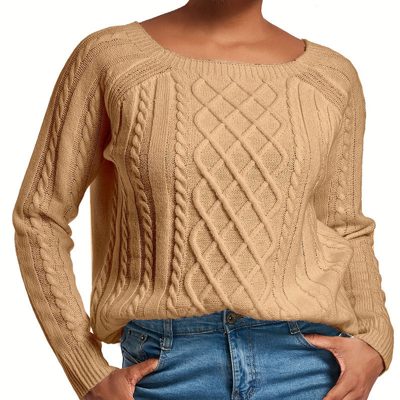 IvyShape | Stylish New Twisted Knit Pullover Sweater