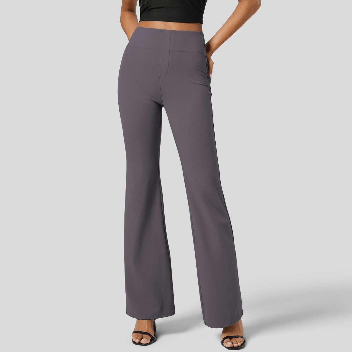 IvyShape | High-Waisted Butt-Lifting Wide-Leg Sports Micro-Flare Pants