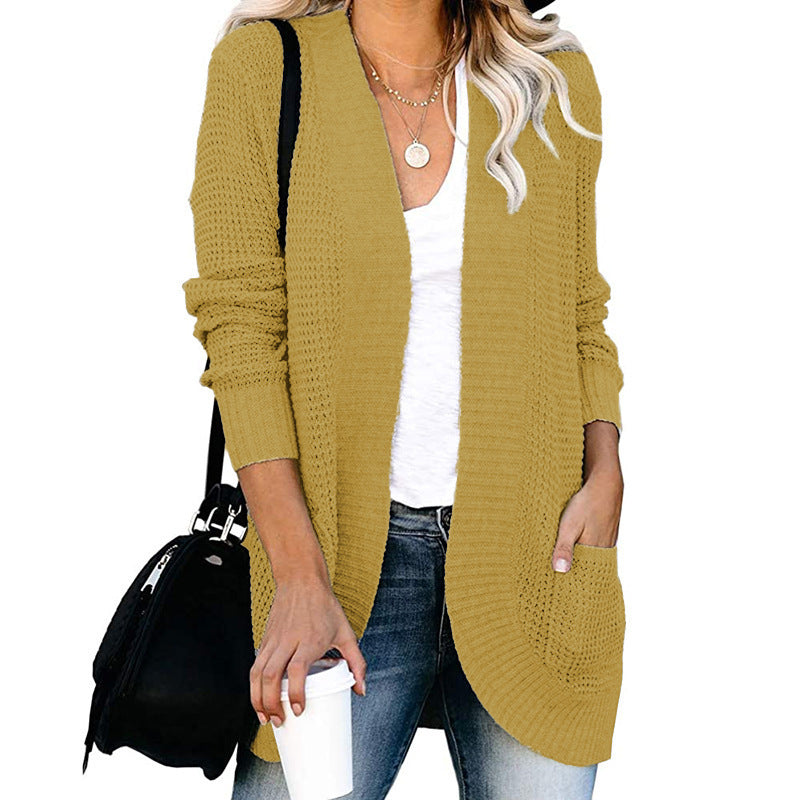 Women casual cardigan with pockets and open front Ivyshape