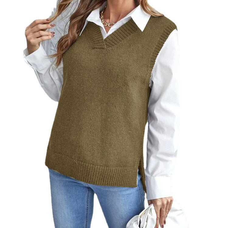 Ladies elegant knitted vest Ivyshape
