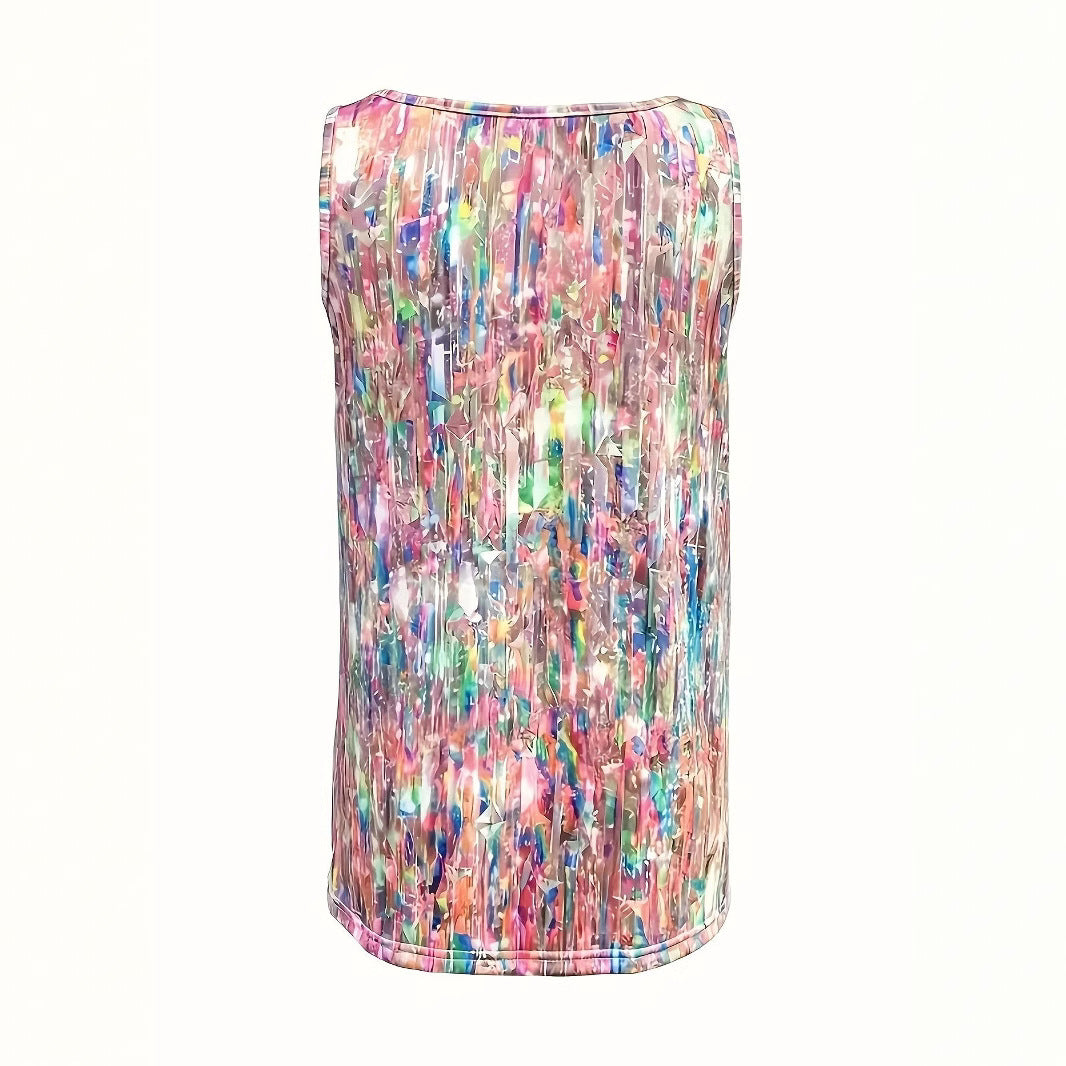 Women's shimmering tank top with holographic glitter Ivyshape
