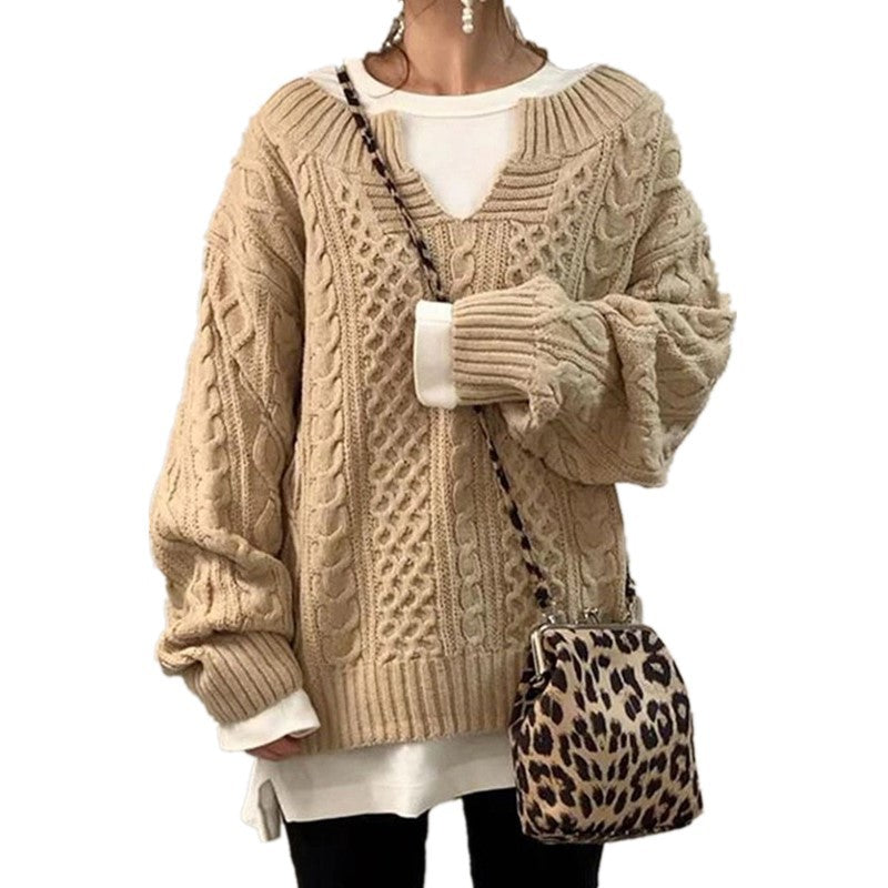 IvyShape | Casual Cable Knit Women's Sweater