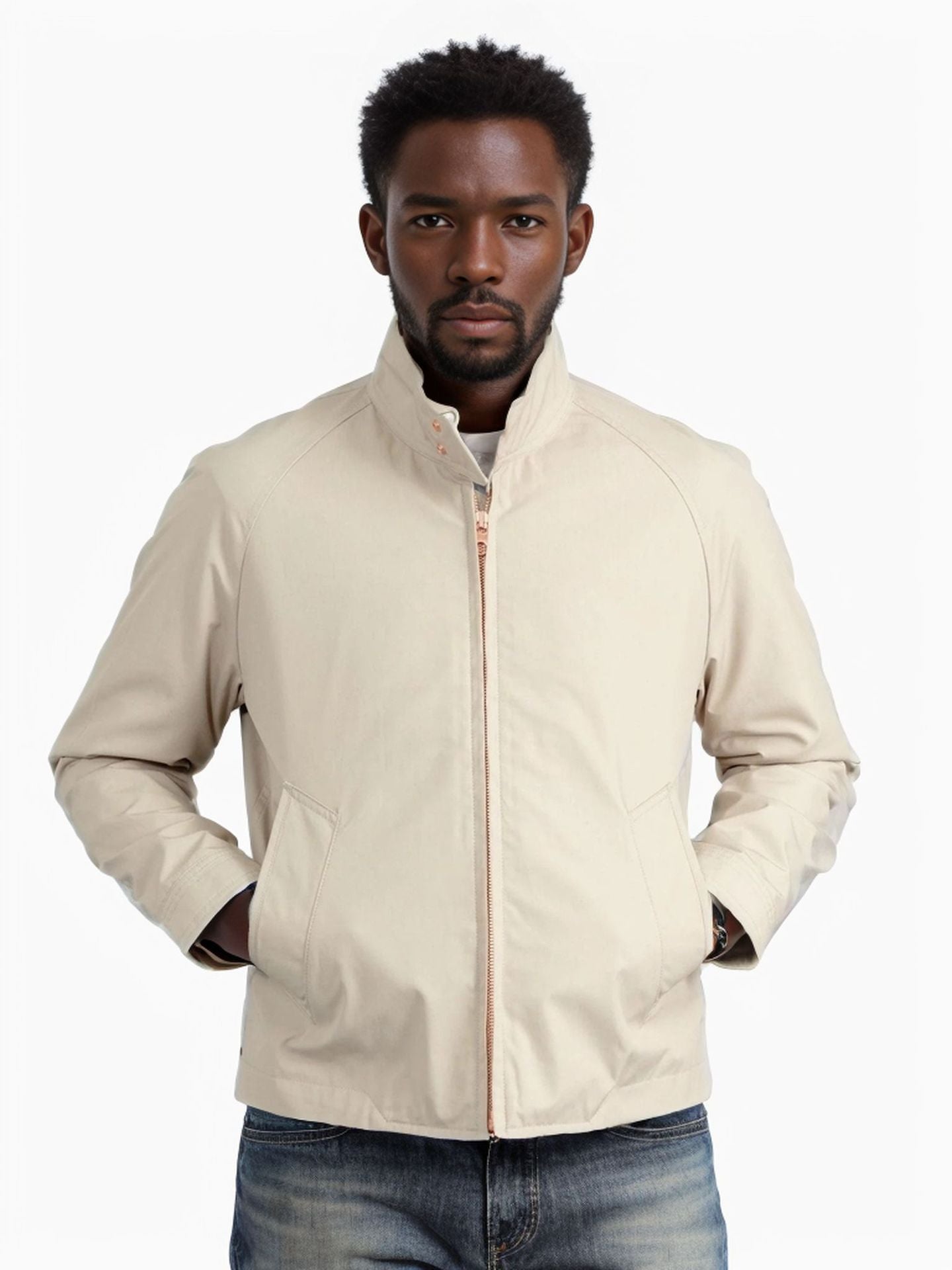 Men's lightweight leisure jacket in modern design with stand-up collar Ivyshape