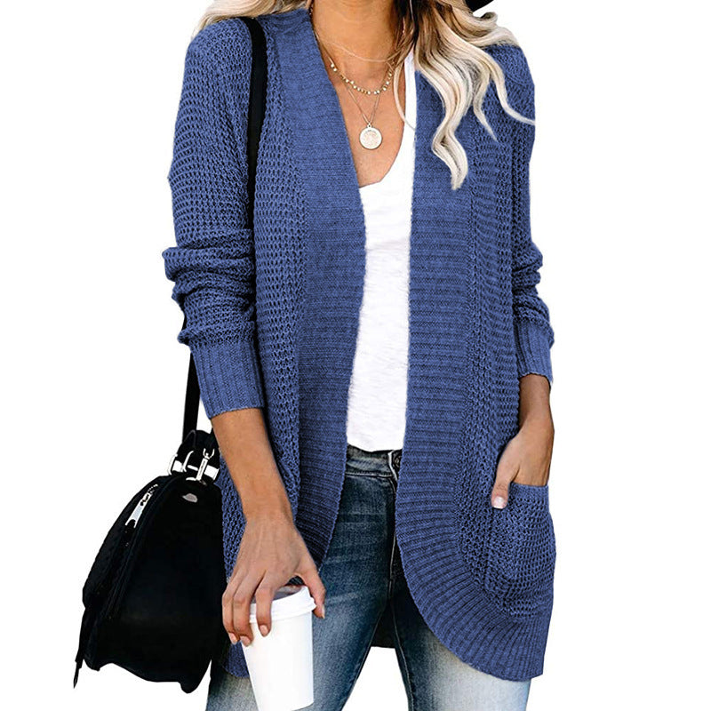 Women casual cardigan with pockets and open front Ivyshape