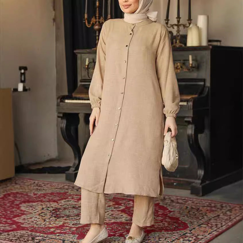 Women Knee-Length Shirt Dress with Elegant Cuffs Ivyshape