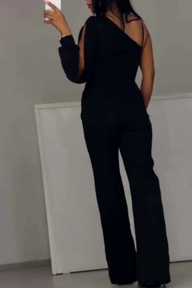 IvyShape | Sexy one-sided high-slit jumpsuit