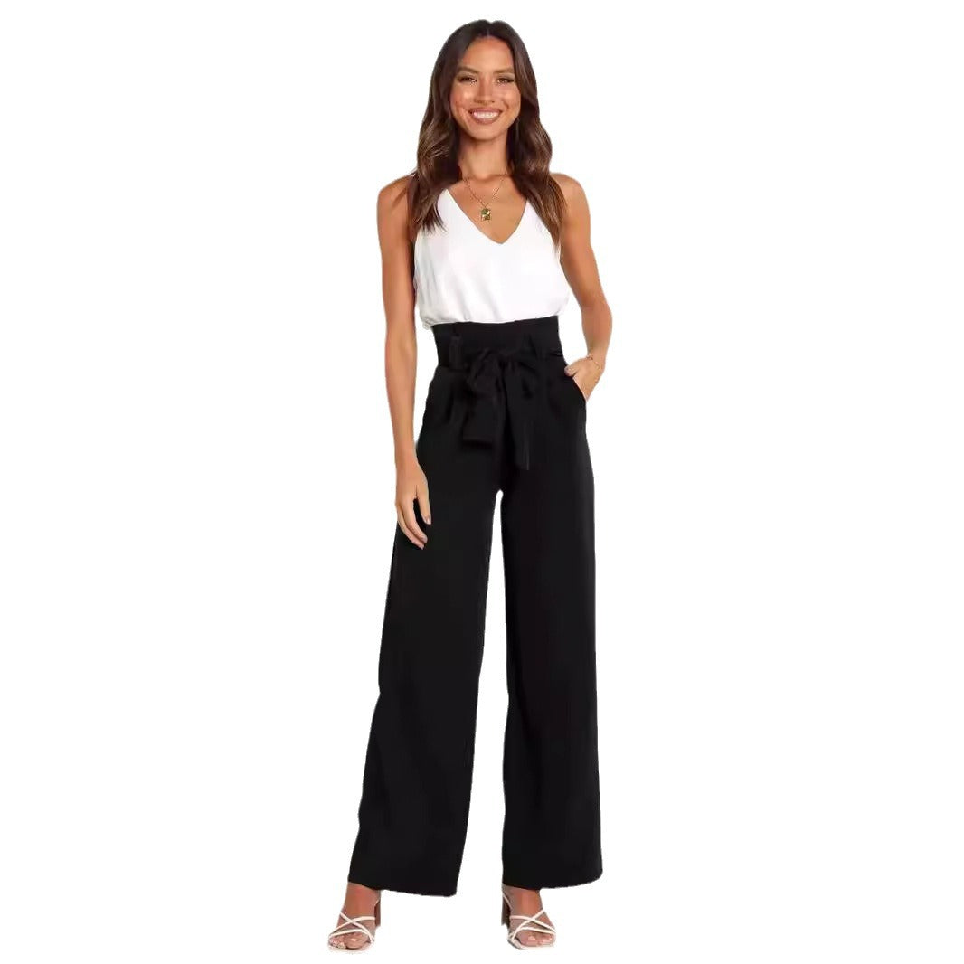 IvyShape | Chic Lace-Up Bow Summer Pants