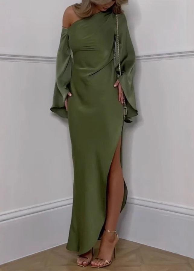 Ivyshape | One-Shoulder Satin Gown