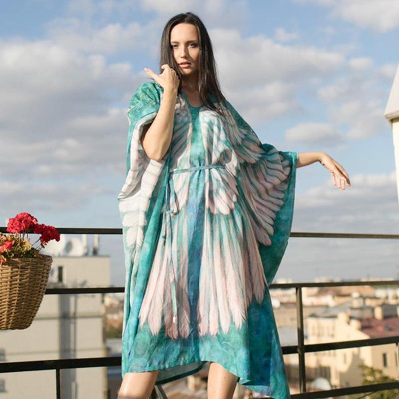 Women's kaftan dress with elaborate angel design Ivyshape